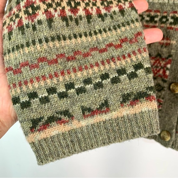 Vintage Pendleton Wool Cardigan Sweater Womens Sz M Button Up Fair Isle Nordic - Picture 4 of 6